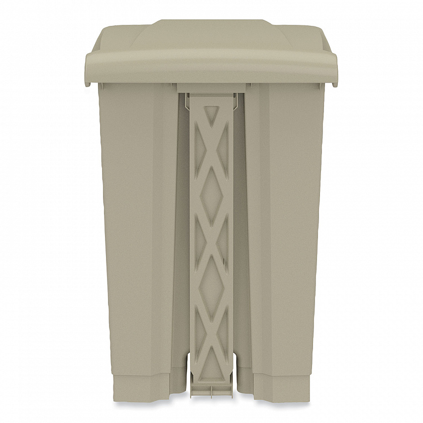 Plastic Step-On Receptacle, 12 gal, Plastic, Tan (9925TN)
