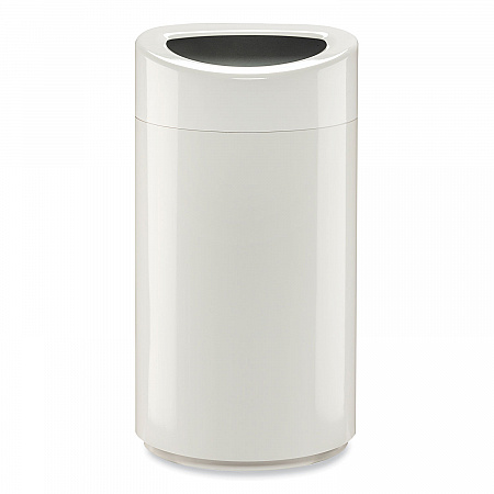 Open Top Oval Waste Receptacle, 14 gal, Steel, White (9921WH)