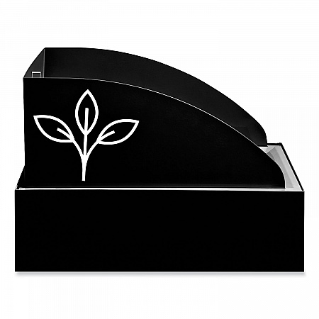 Mixx Recycling Center Lid, Topper Style, 9.87w x 19.87d x 0.62h, Black (9449BL)