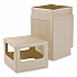 Canmeleon Recessed Panel Receptacles, Side-Open, 38 gal, Polyethylene, Tan (9476TN)