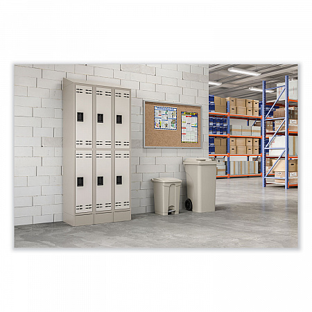 Plastic Step-On Receptacle, 12 gal, Plastic, Tan (9925TN)