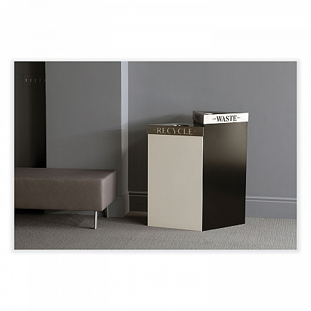 Trifecta Waste Receptacle Lid, No Inscription, 20w x 20d x 3h, Stainless Steel (9560BL)