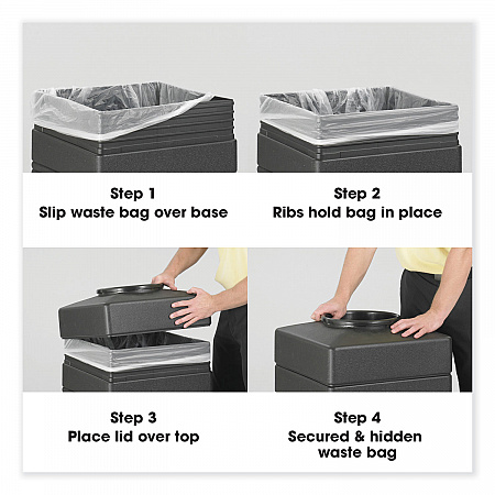 Canmeleon Aggregate Panel Receptacles, Top-Open, 38 gal, Polyethylene, Black (9471NC)