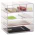 Rubbermaid Optimizers Four-Way Organizer with Drawers, Plastic, 10 x 13 1/4 x 13 1/4, Clear (94600ROS)
