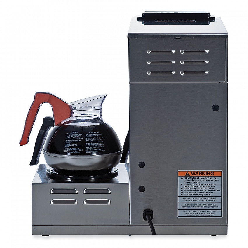 VP17-3 12-Cup Pour-Over Coffee Maker with Three Warmers, Stainless Steel/Black (133000003)