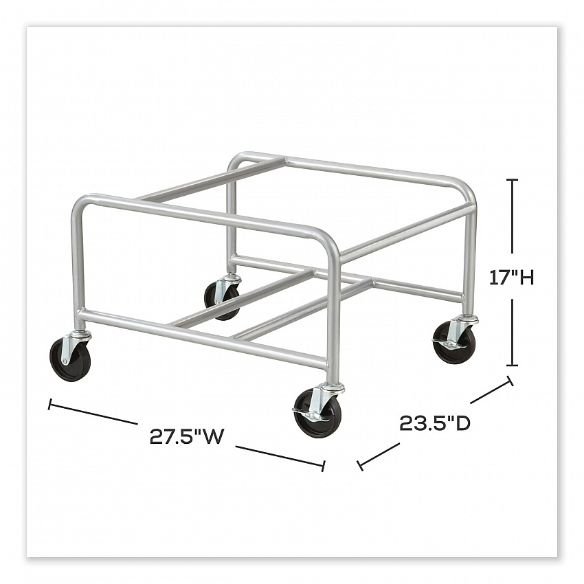 Sled Base Stack Chair Cart, Metal, 500 lb Capacity, 23.5" x 27.5" x 17", Silver (4190SL)