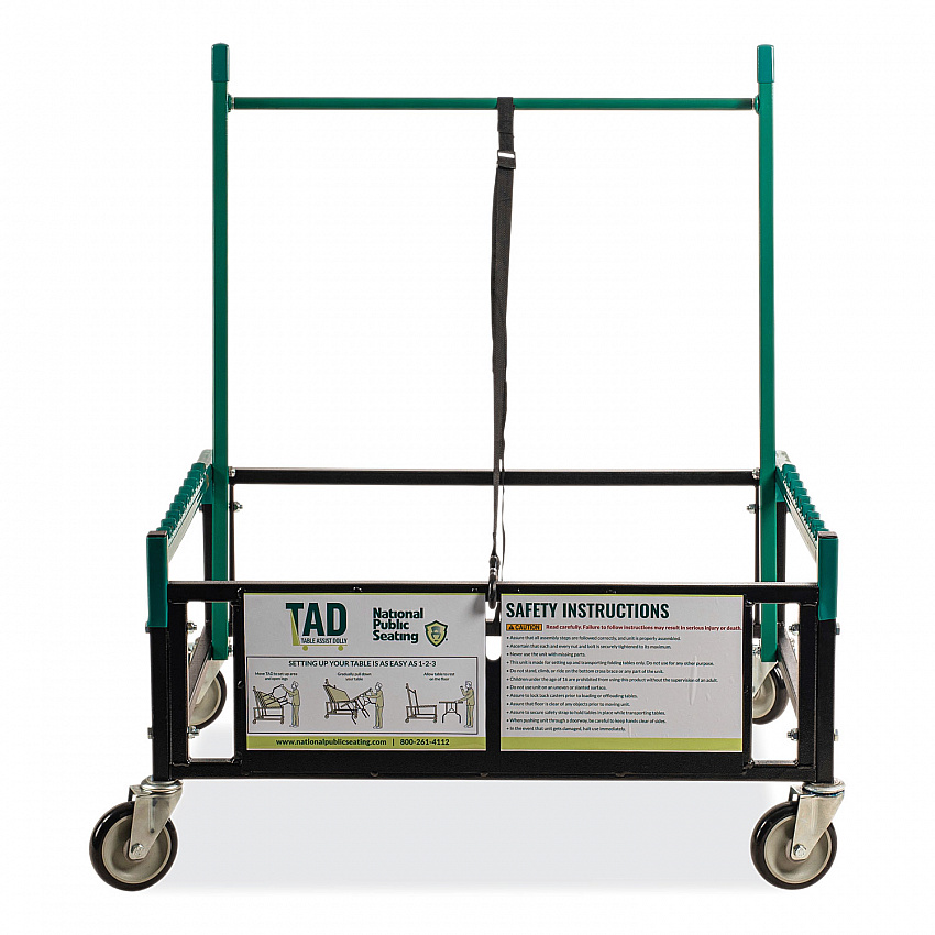 Table Assist Dolly, 1,000 lb Capacity, 38 x 30 x 44.5, Black/Green (TAD)