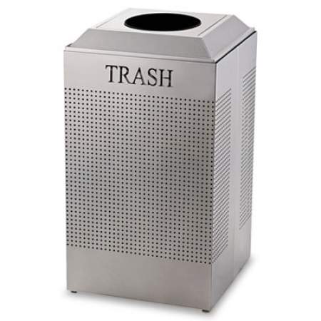 Rubbermaid Commercial Silhouette Waste Receptacle, Square, Steel, 29 gal, Silver Metallic (DCR24TSM)
