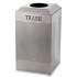 Rubbermaid Commercial Silhouette Waste Receptacle, Square, Steel, 29 gal, Silver Metallic (DCR24TSM)