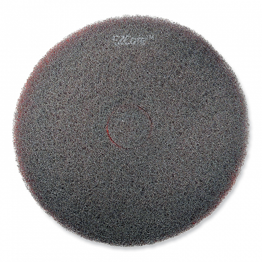 EZ CARE Heavy Duty Scrub Pad, 17" Diameter, Red/Gray, 5/Carton (311183)