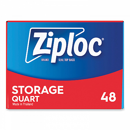 Double Zipper Storage Bags, Triple System Seal, Quart, 9.63