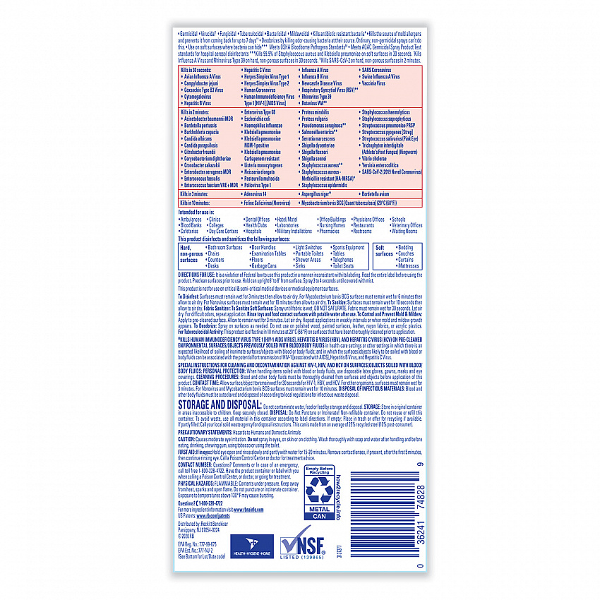 Disinfectant Spray, Crisp Linen Scent, 19 oz Aerosol Spray (74828EA)