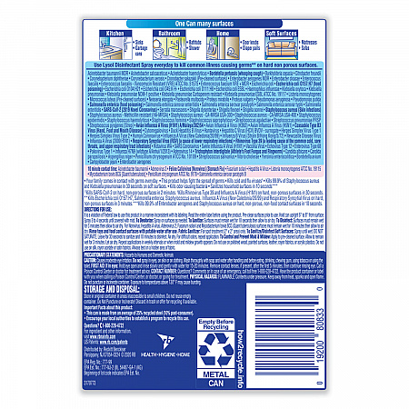Disinfectant Spray, Early Morning Breeze Scent, 12.5 oz Aerosol Spray, 12/Carton (80833)