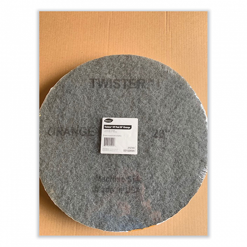 Twister Floor Pad, 20" Diameter, Orange, 2/Carton (DD1229595)