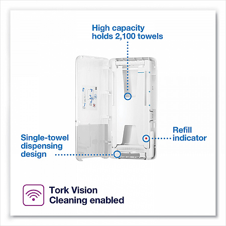 PeakServe Continuous Hand Towel Dispenser, 14.57 x 3.98 x 28.74, White (552520)