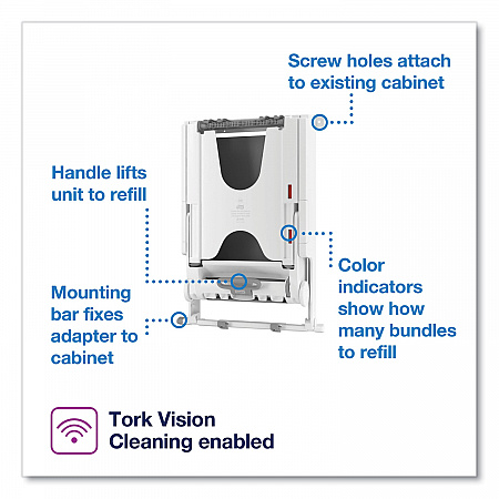 PeakServe Continuous Recessed Cabinet Hand Towel Adapter, 14.37 x 4.29 x 20.35, White (552522)