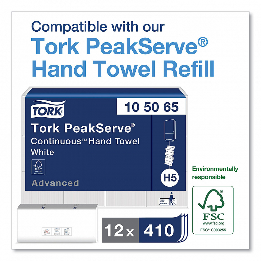 PeakServe Continuous Hand Towel Dispenser, 14.57 x 3.98 x 28.74, Black (552528)