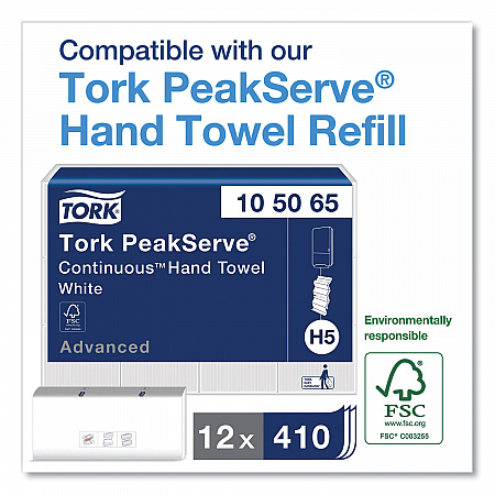 PeakServe Continuous Hand Towel Dispenser, 14.44 x 3.97 x 19.3, Black (552538)