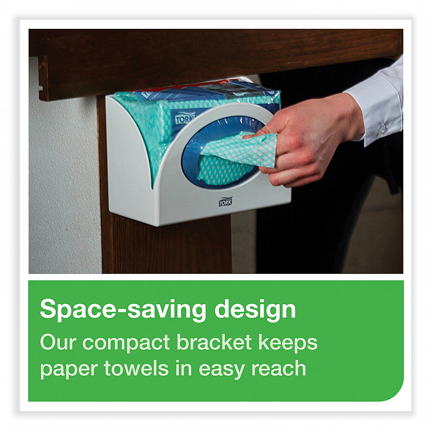 Small Bracket Wiper Dispenser, 8.42 x 4.22 x 5.74, White (655300)