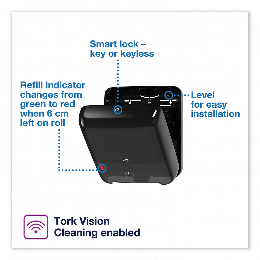 Elevation Matic Hand Towel Roll Dispenser, 13.2 x 8.1 x 14.65, Black (5510282)