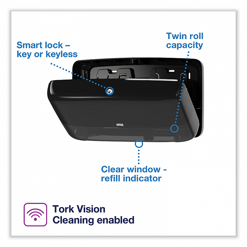 Elevation Bath Tissue Mini-Jumbo Roll Twin Dispenser, 17 x 5.69 x 10.13, Black (5555290)