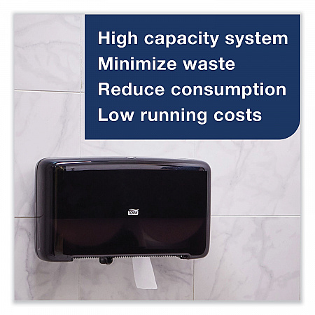 Elevation Bath Tissue Mini-Jumbo Roll Twin Dispenser, 17 x 5.69 x 10.13, Black (5555290)