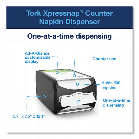Xpressnap Counter Napkin Dispenser, 7.5 x 12.1 x 5.7, Black (6432000)