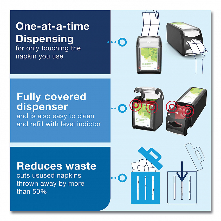 Xpressnap Fit Napkin Dispenser, Tabletop, 4.4 x 5.6 x 6.7, Black (7232000)
