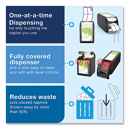 Xpressnap Fit Napkin Dispenser, Countertop, 4.8 x 12.8 x 5.6, Black (7432000)