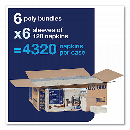 Xpressnap Fit Interfold Dispenser Napkins, 2-Ply, 6.5 x 8.39, White, 120/Pack, 36 Packs/Carton (DX800)
