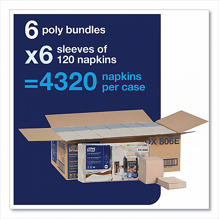Xpressnap Fit Interfold Dispenser Napkins, 2-Ply, 6.5 x 8.39, Natural, 120/Pack, 36 Packs/Carton (DX806E)