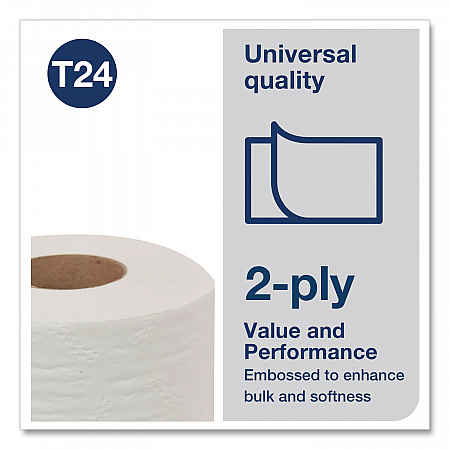 Universal Bath Tissue, Septic Safe, 2-Ply, White, 500 Sheets/Roll, 96 Rolls/Carton (TM1616S)