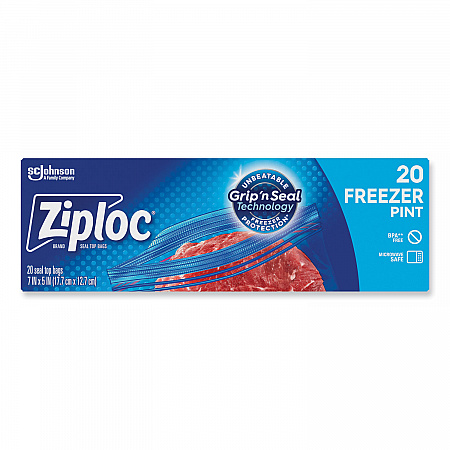 Zipper Freezer Bags, 16 oz, 7