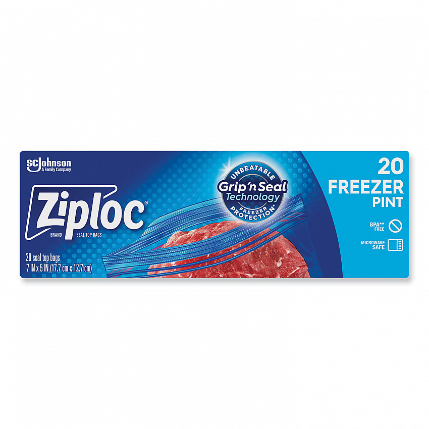 Zipper Freezer Bags, 16 oz, 7" x 5", Clear, 240/Carton (314443)
