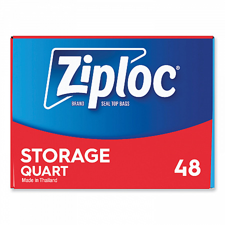 Double Zipper Storage Bags, Triple System Seal, Quart, 9.63