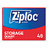 Double Zipper Storage Bags, Triple System Seal, Quart, 9.63
