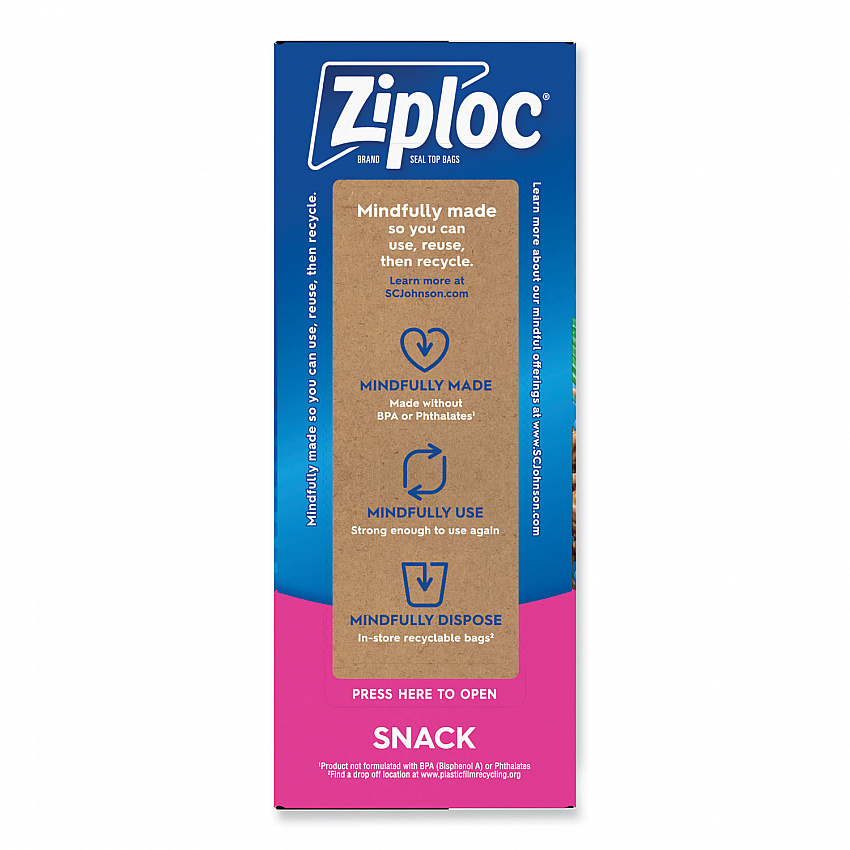 Seal Top Snack Bags, Snack, 6.5" x 3.25", Clear, 90 Bags/Box, 12 Boxes/Carton (383215)