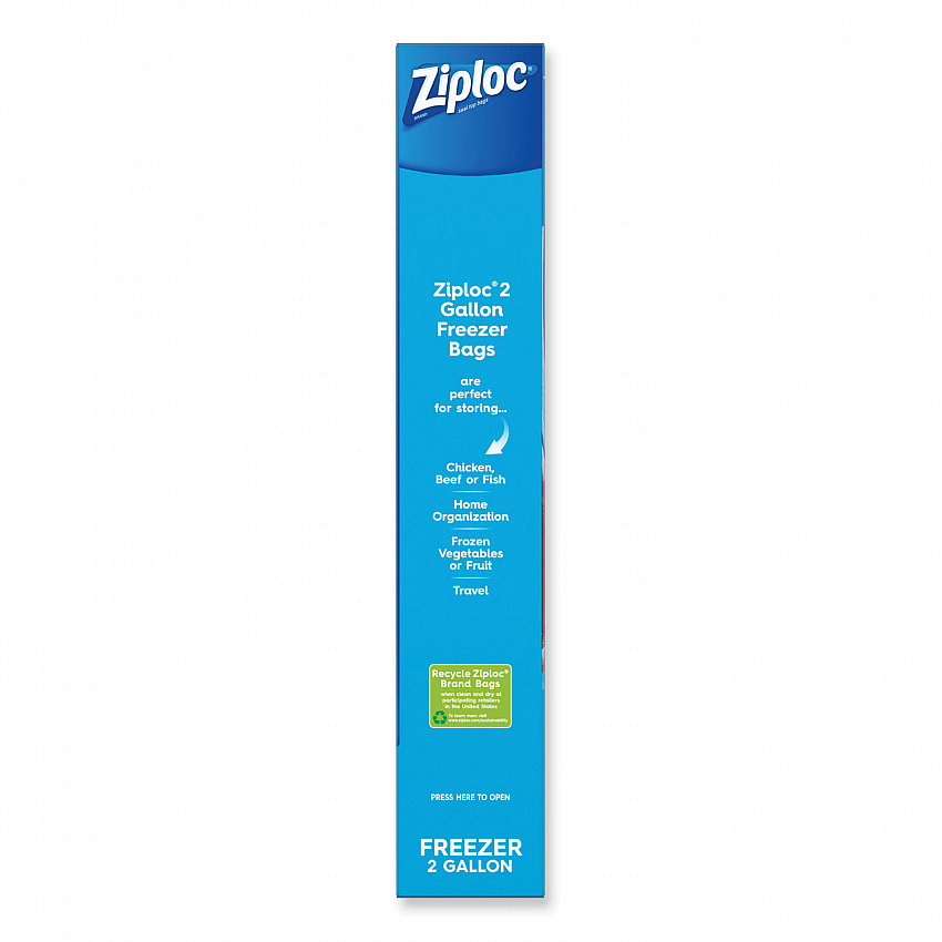 Zipper Freezer Bags, 2 gal, 13" x 15", Clear, 10/Box (314446)