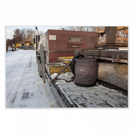 Arsenal 5945 Extra-Large Swiveling Carabiner Canvas Hoist Bucket, 150 lb, Gray (14945)