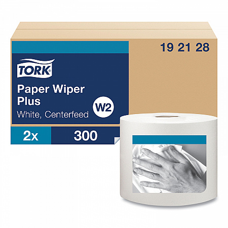 Paper Wiper Plus, 9.8 x 15.2, White, 300/Roll, 2 Rolls/Carton (192128)