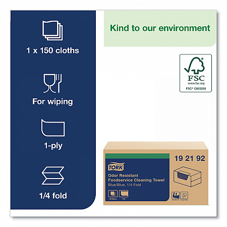Foodservice Cloth, 13 x 24, Blue, 150/Carton (192192)