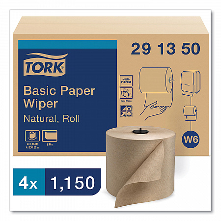 Basic Paper Wiper Roll Towel, 1-Ply, 7.68