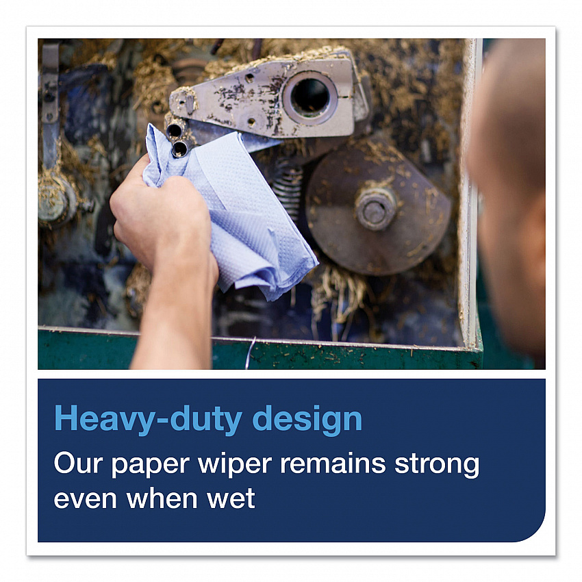 Heavy-Duty Paper Wiper, 1-Ply, 11.1" x 800 ft, Blue (450304)