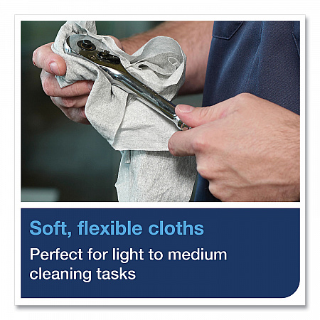 Industrial Cleaning Cloths, 1-Ply, 12.6 x 15.16, Gray, 55/Pack, 8 Packs/Carton (520350)