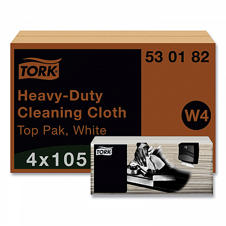 Heavy-Duty Cleaning Cloth, 14 x 16.34, White, 105/Pack, 4 Packs/Carton (530182)