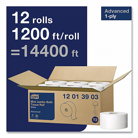 Advanced Jumbo Bath Tissue, Septic Safe, 1-Ply, 3.48