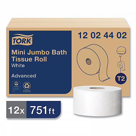 Advanced Mini-Jumbo Roll Bath Tissue, Septic Safe, 2-Ply, 3.48
