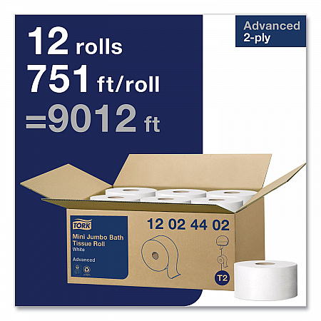Advanced Mini-Jumbo Roll Bath Tissue, Septic Safe, 2-Ply, 3.48