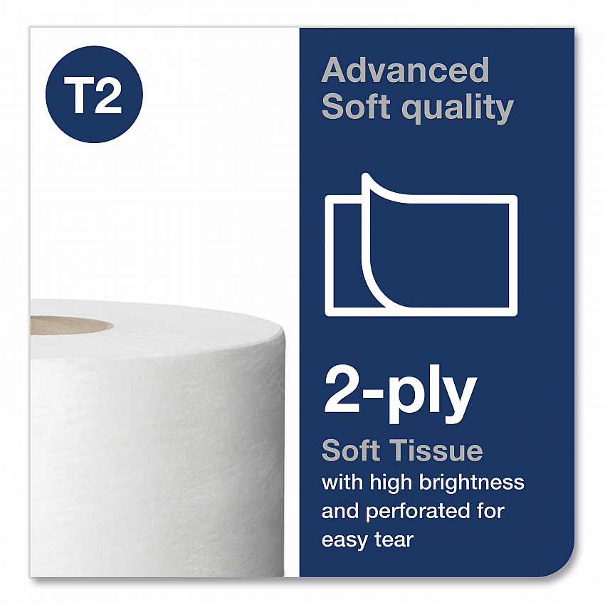 Advanced Mini-Jumbo Roll Bath Tissue, Septic Safe, 2-Ply, 3.48" x 751 ft, White, 12 Rolls/Carton (12024402)