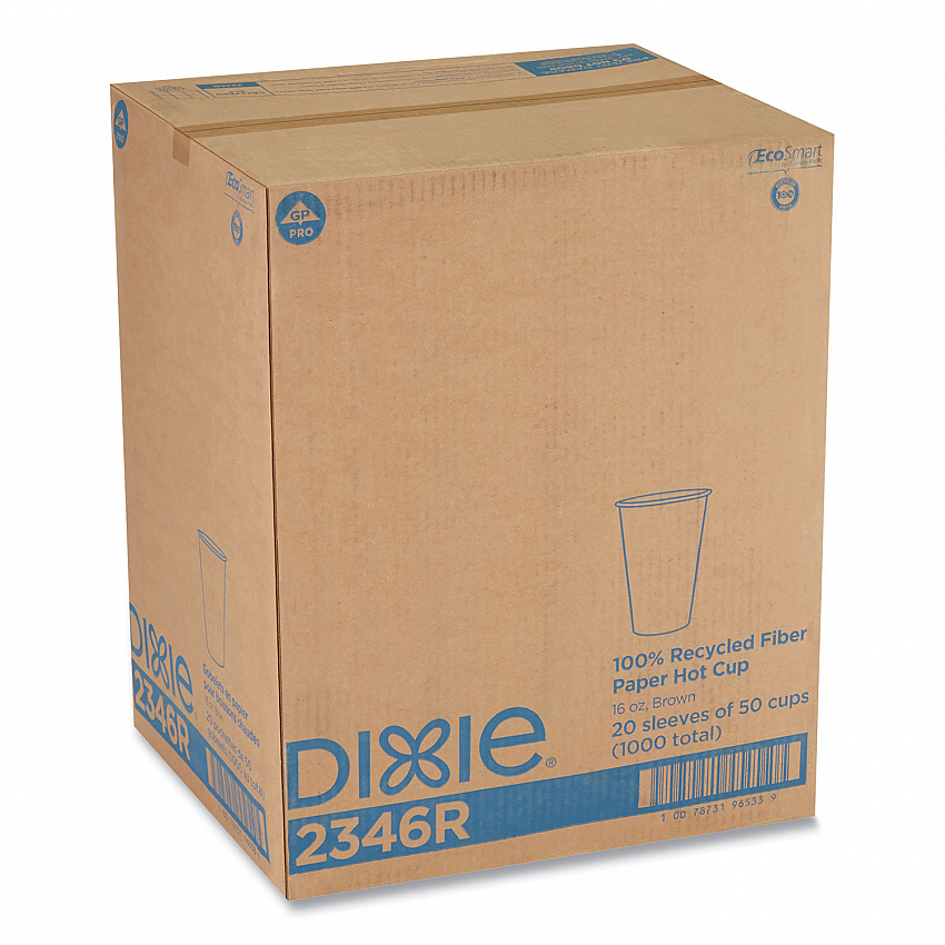 EcoSmart Recycled Hot/Cold Cups, 16 oz, Paper, Kraft/Green, 1,000/Carton (2346R)